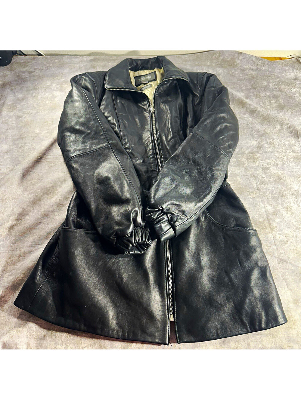 Wilsons Leather Womens Black Leather Full Zip Jacket Thinsulate Lined Pockets S